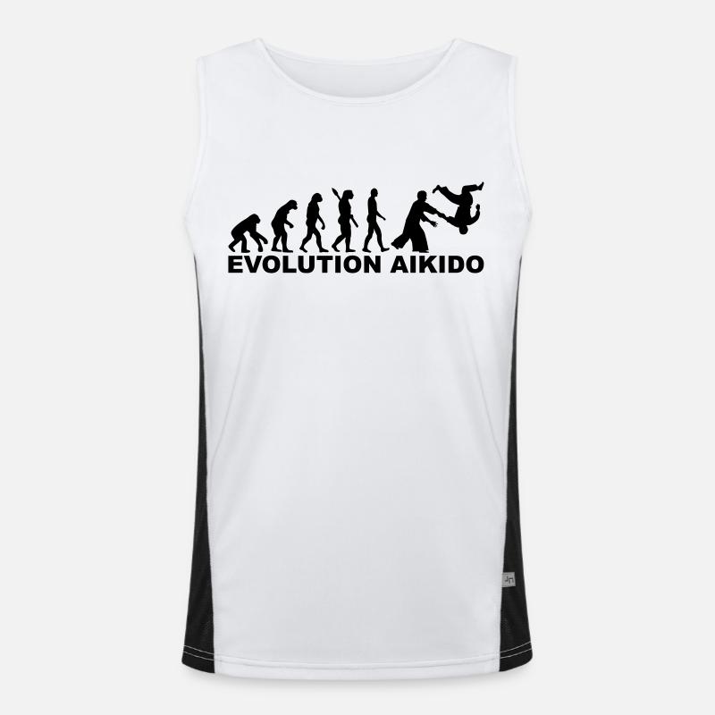 Evolution Aikido - Men's Functional Contrast Tank Top  - white/black