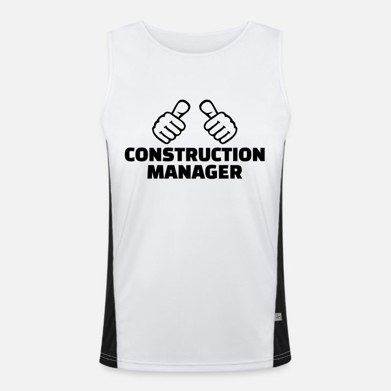 Construction manager - Men's Functional Contrast Tank Top  - white/black