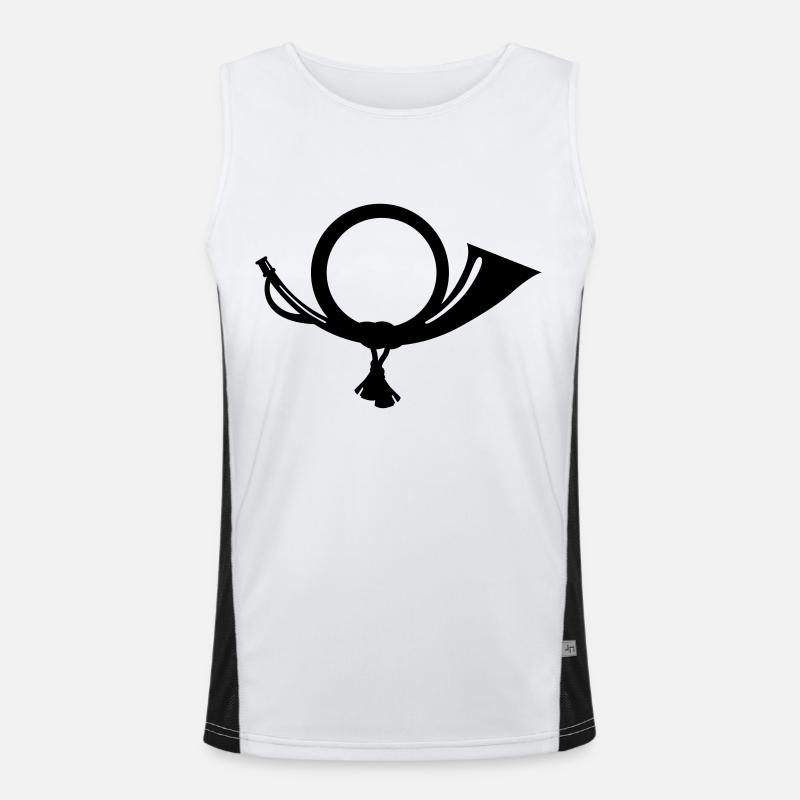 post horn - Men's Functional Contrast Tank Top  - white/black