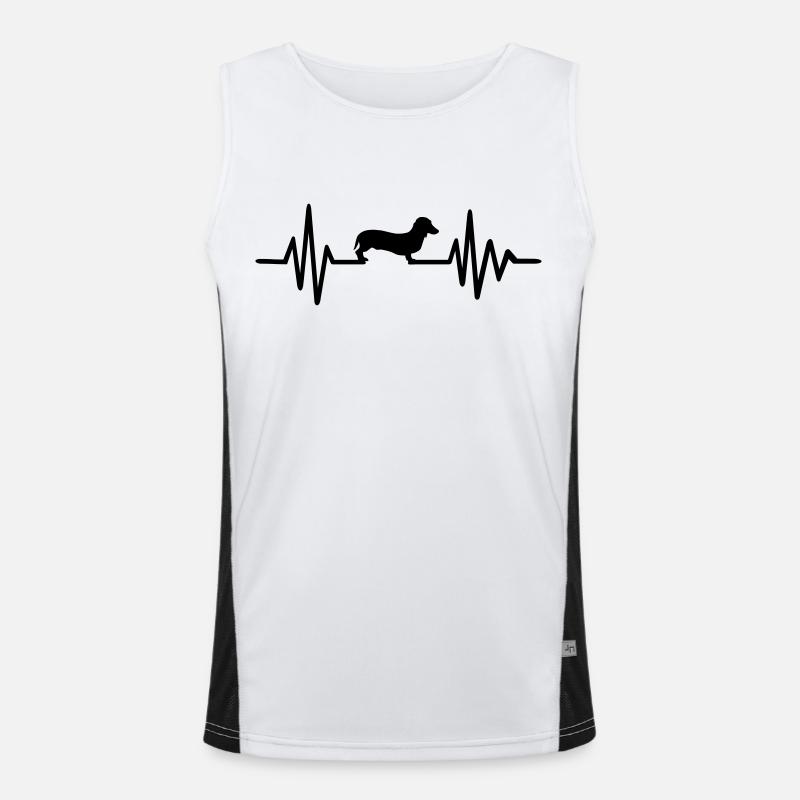 Dachshund - Men's Functional Contrast Tank Top  - white/black