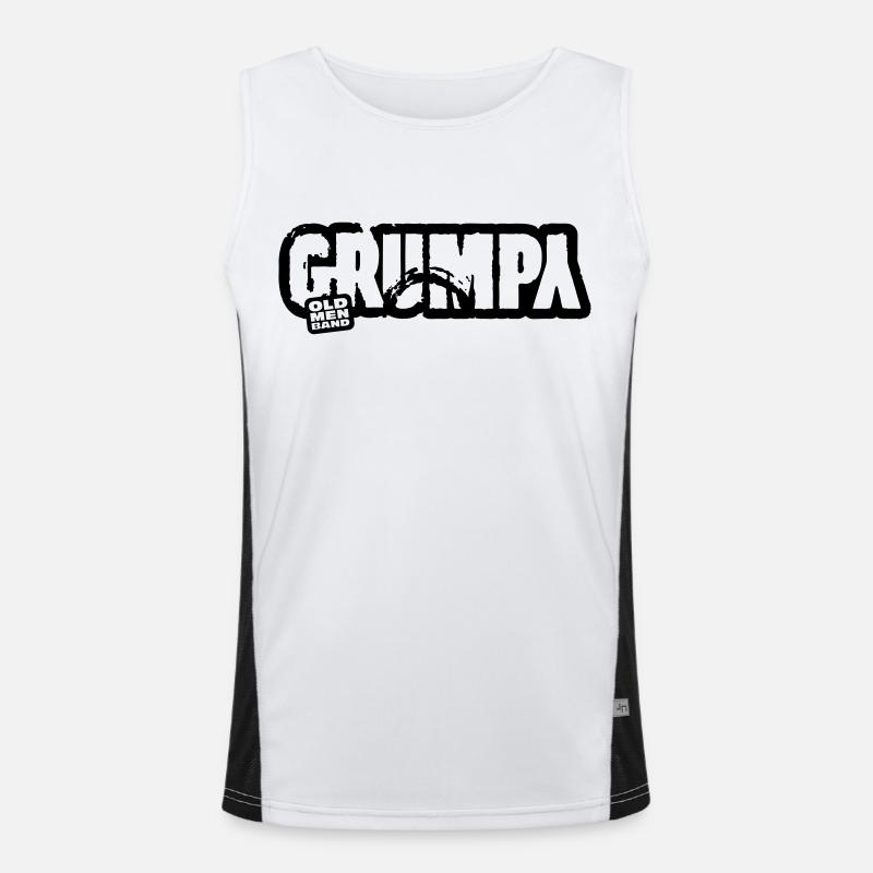 GRUMPY - Men's Functional Contrast Tank Top  - white/black
