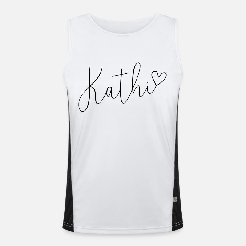 Kathi Name Vorname Mädchen Funktionelles Kontrast-Tank Top für Männer 
