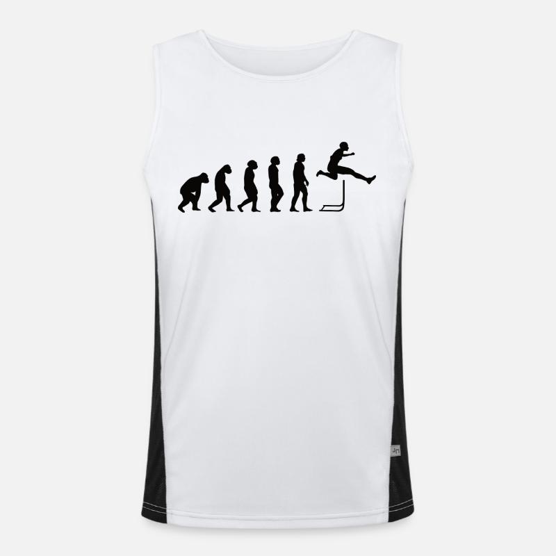 Hurdler Hurdlers Hurdles Evolution Athletics - Men's Functional Contrast Tank Top  - white/black