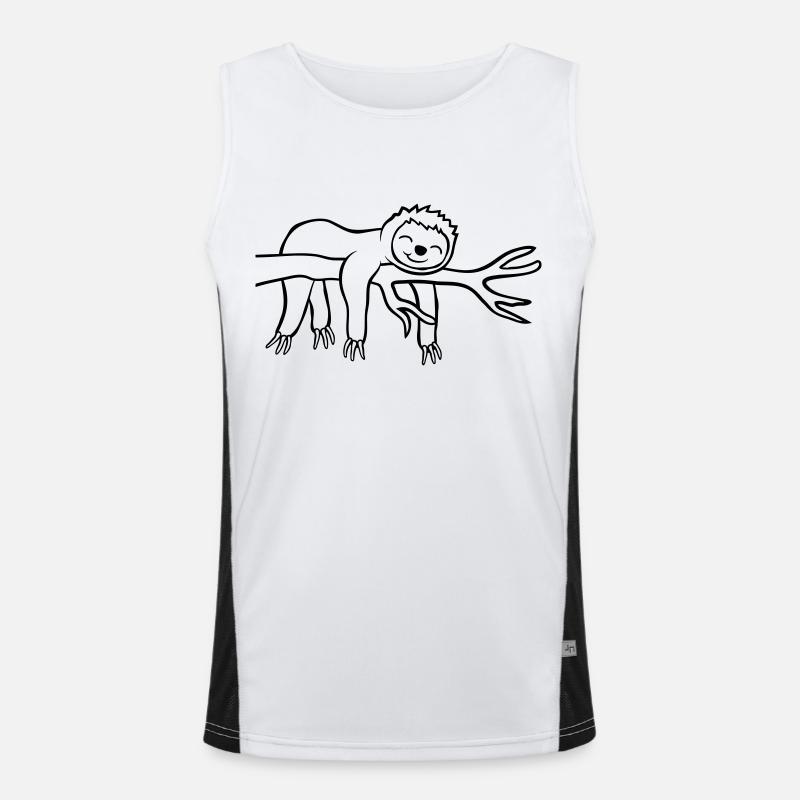 Müdes hängendes Faultier Funktionelles Kontrast-Tank Top für Männer 