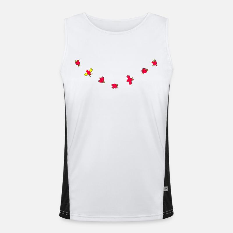 Birdies - Men's Functional Contrast Tank Top  - white/black