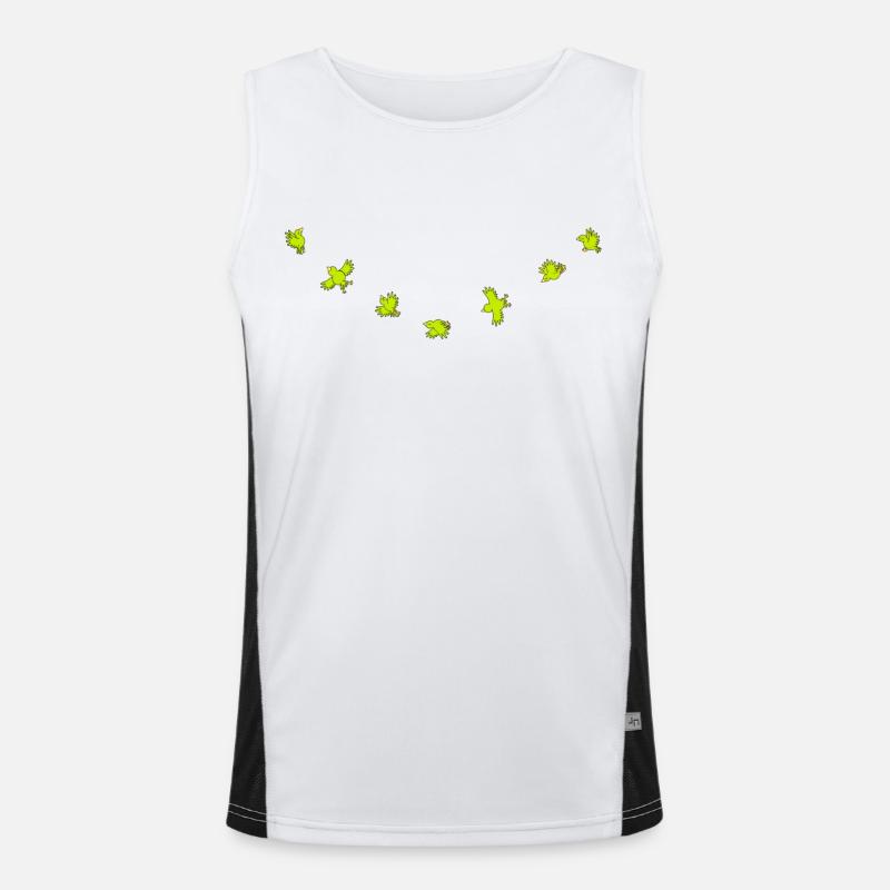 Birdies - Men's Functional Contrast Tank Top  - white/black