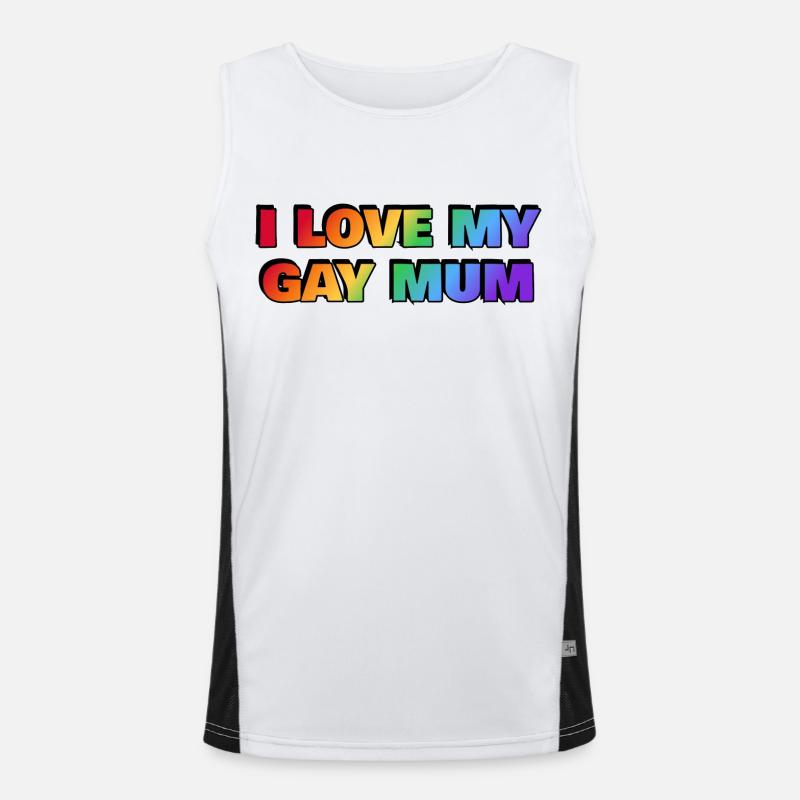 Ich liebe meine schwule Mutter Funktionelles Kontrast-Tank Top für Männer 