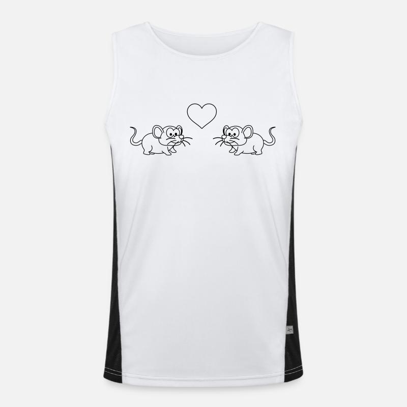 Mouse Comic Couple Love - Men's Functional Contrast Tank Top  - white/black