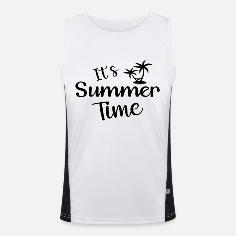 It's Summer Time - Men's Functional Contrast Tank Top - white/black