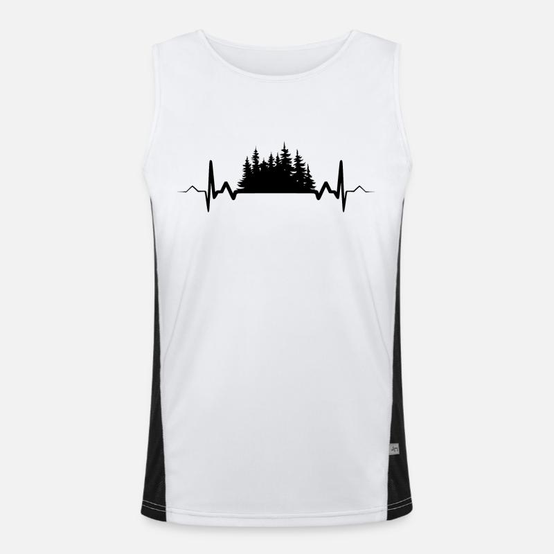 Forest heartbeat tree forester Men's Functional Contrast Tank Top 