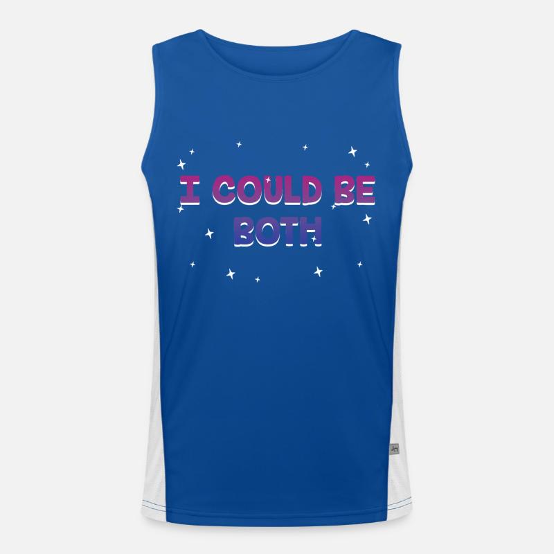I Could Be Both Bisexual LGBTQ Bi Pride Pansexual Men's Functional Contrast Tank Top 