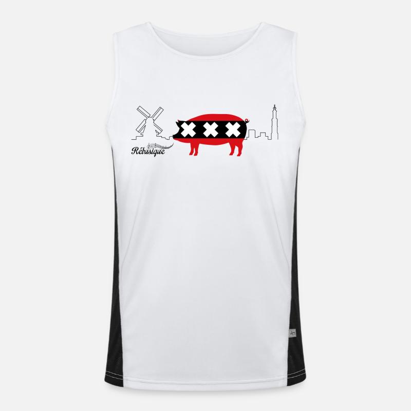 Amsterdam pork Men's Functional Contrast Tank Top 