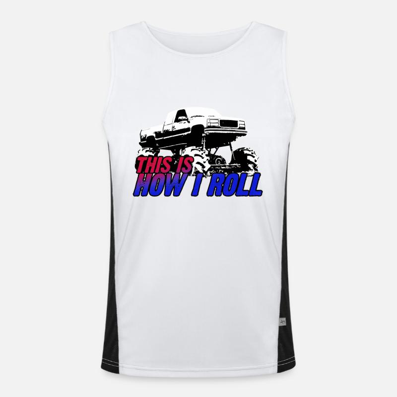 THIS IS HOW I ROLL - Men's Functional Contrast Tank Top  - white/black