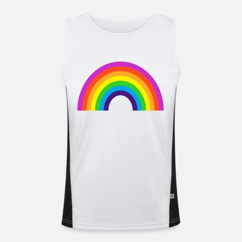 Kidcore Regenbogen Bunt Farben Geschenk Idee Funktionelles Kontrast-Tank Top für Männer 