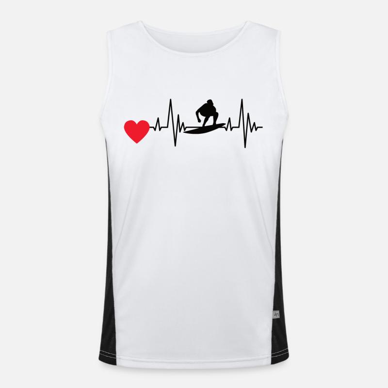 Surfer Surfing Surfboard Surfing Surfer - Men's Functional Contrast Tank Top  - white/black