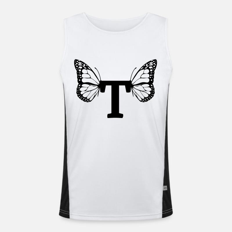 Buchstabe T Schmetterling Funktionelles Kontrast-Tank Top für Männer 