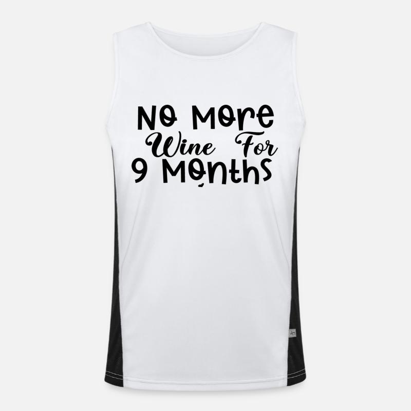 No More Wine For 9 Months Funktionelles Kontrast-Tank Top für Männer 