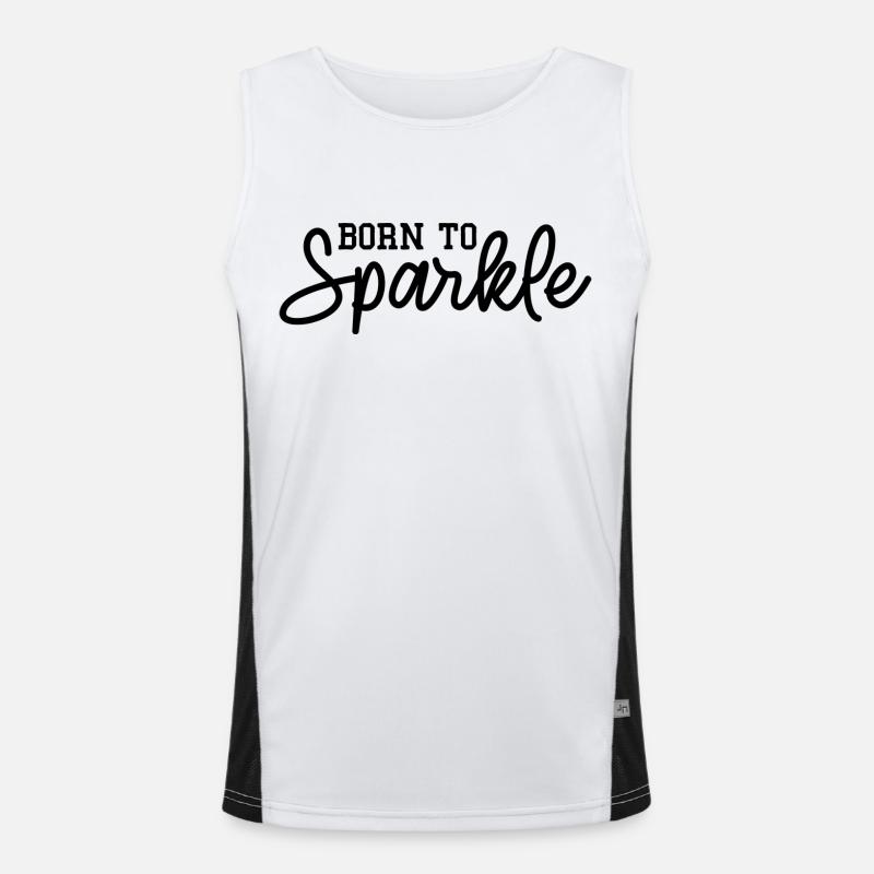 Born to Sparkle Funktionelles Kontrast-Tank Top für Männer 