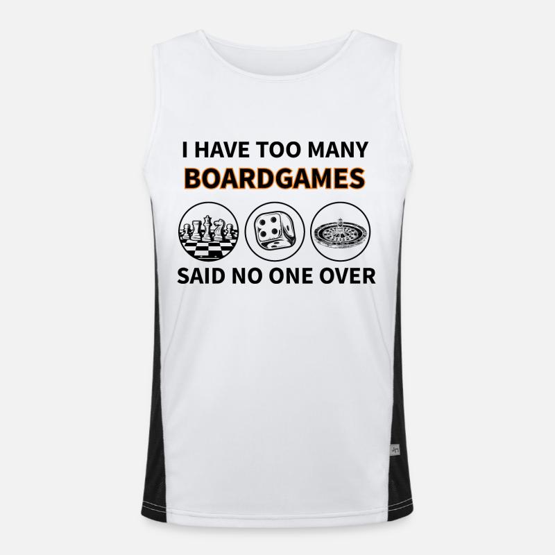 Boardgame Chess Backgammon Game Night - Men's Functional Contrast Tank Top  - white/black