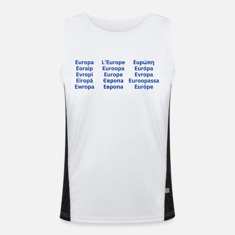 European Unity - languages Men's Functional Contrast Tank Top 