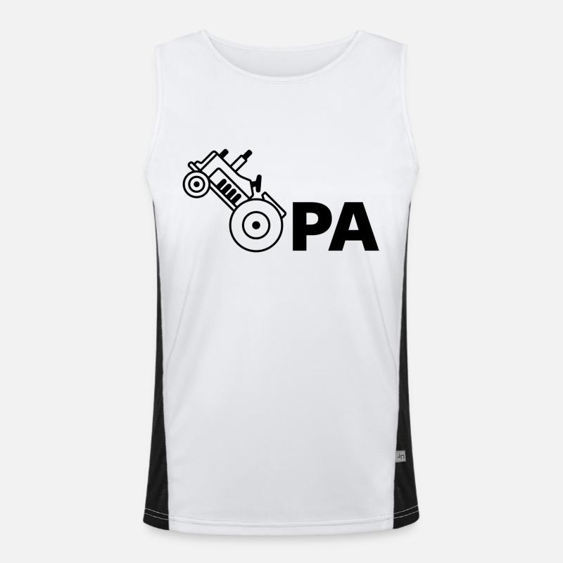 Traktor Opa Geschenkidee Großvater Funktionelles Kontrast-Tank Top für Männer 