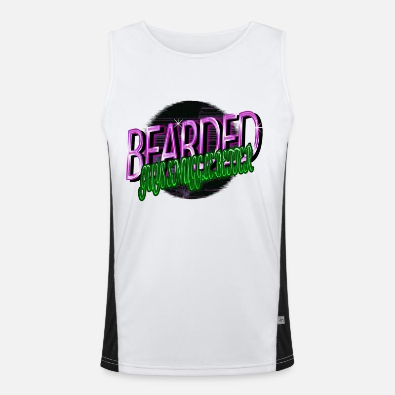 whitebeard daddy bear wizard whitebeard - Men's Functional Contrast Tank Top  - white/black
