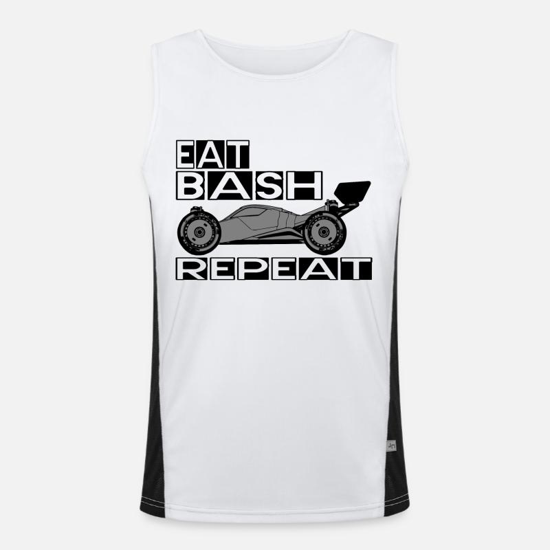 eat bash repeat Funktionelles Kontrast-Tank Top für Männer 