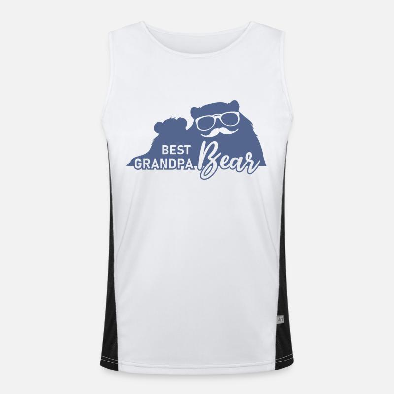 Bester Opa Bär Funktionelles Kontrast-Tank Top für Männer 