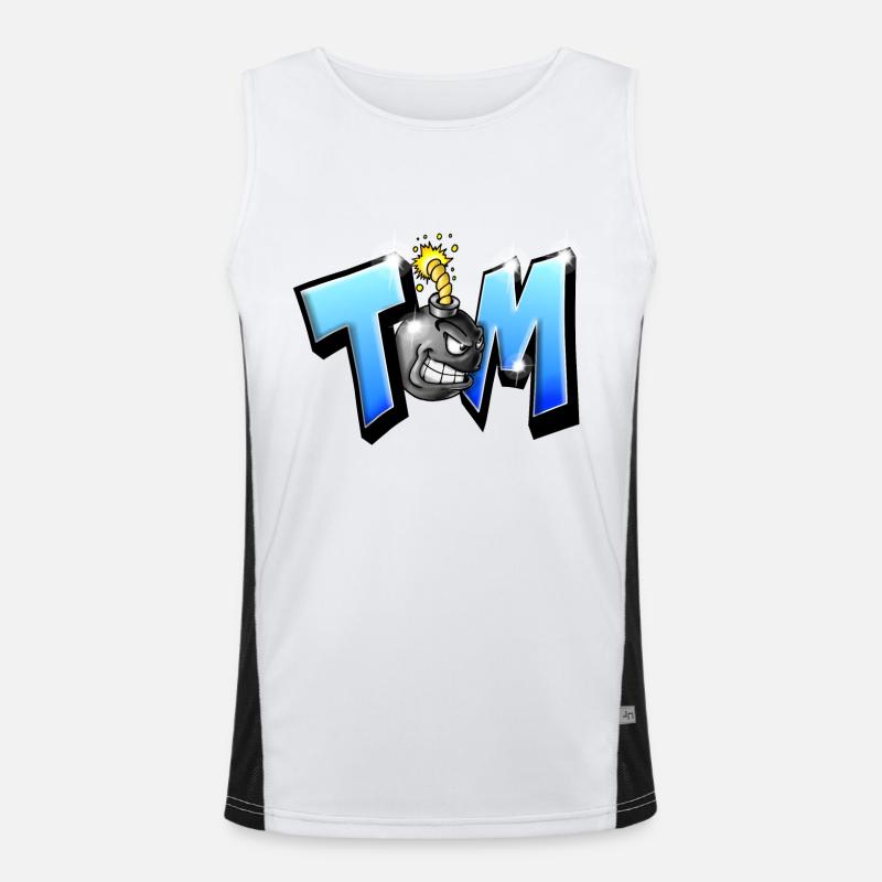 Graffiti Name TOM Printable on everything! Men's Functional Contrast Tank Top 
