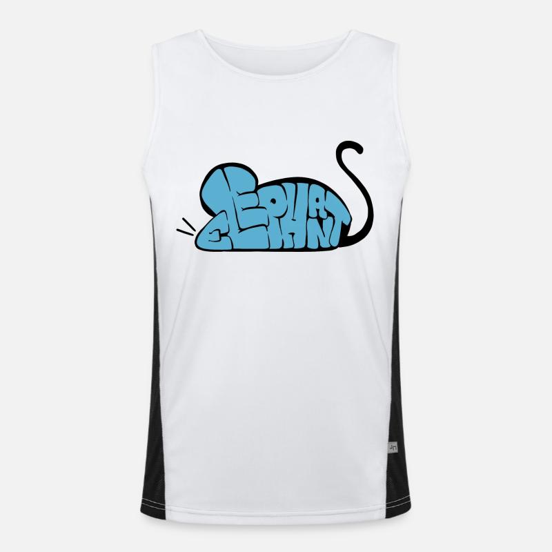 Graff Mouse-Elephant - Men's Functional Contrast Tank Top  - white/black