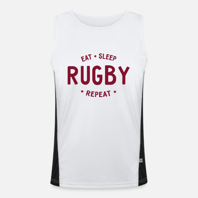 Manger dormir rugby répéter Débardeur respirant contrasté Homme 