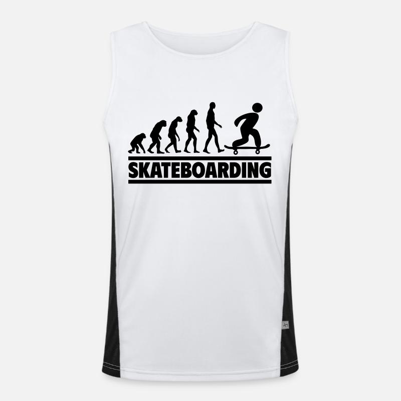 Skateboarding evolution: From human to skater Men's Functional Contrast Tank Top 