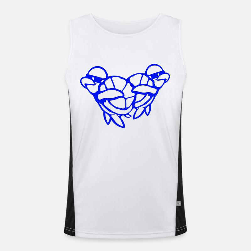 2 Water Turtle Dabbing Dab Dance Sunglasses Men's Functional Contrast Tank Top 