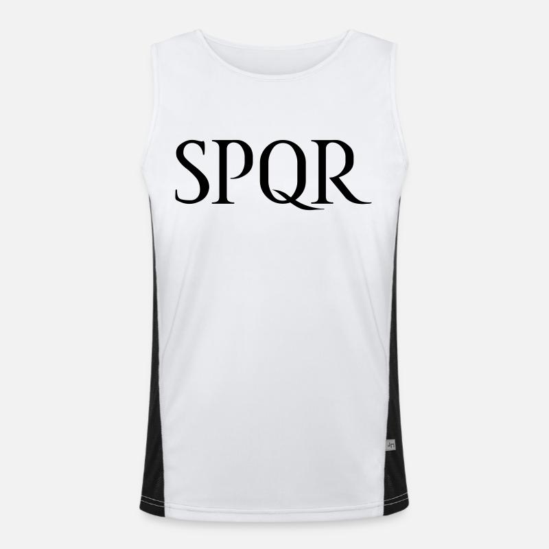 SPQR Lettering Vector Dark Men's Functional Contrast Tank Top 
