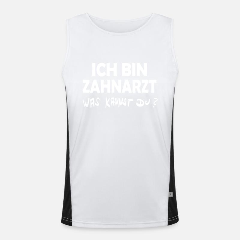 Gift for Dentist - Men's Functional Contrast Tank Top  - white/black
