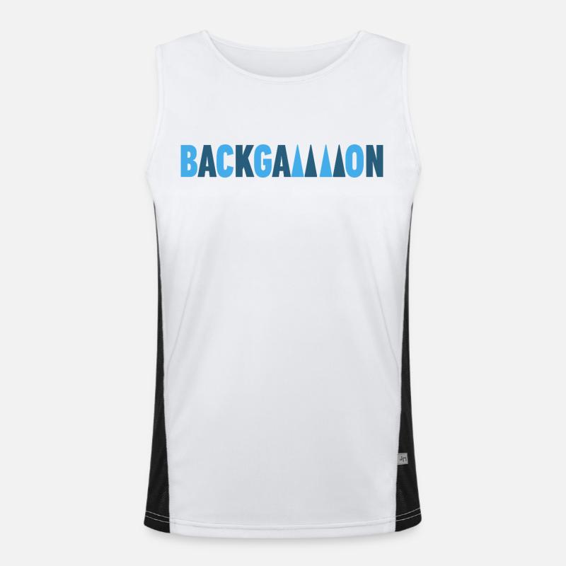 backgammon - Men's Functional Contrast Tank Top - white/black