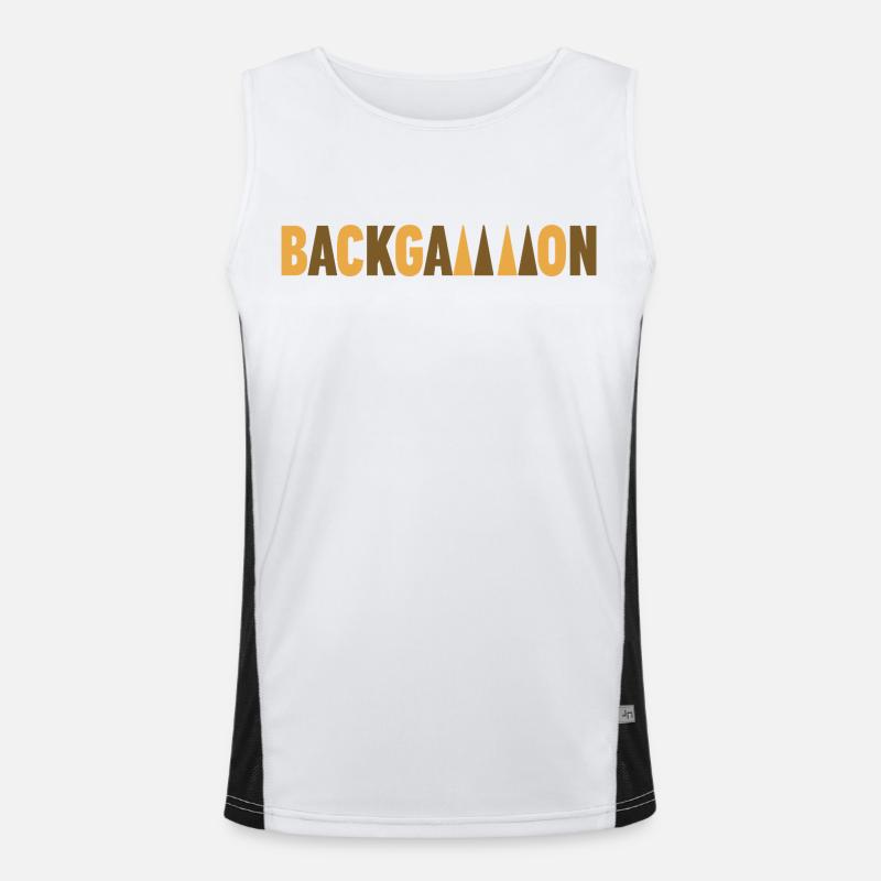 backgammon - Men's Functional Contrast Tank Top - white/black