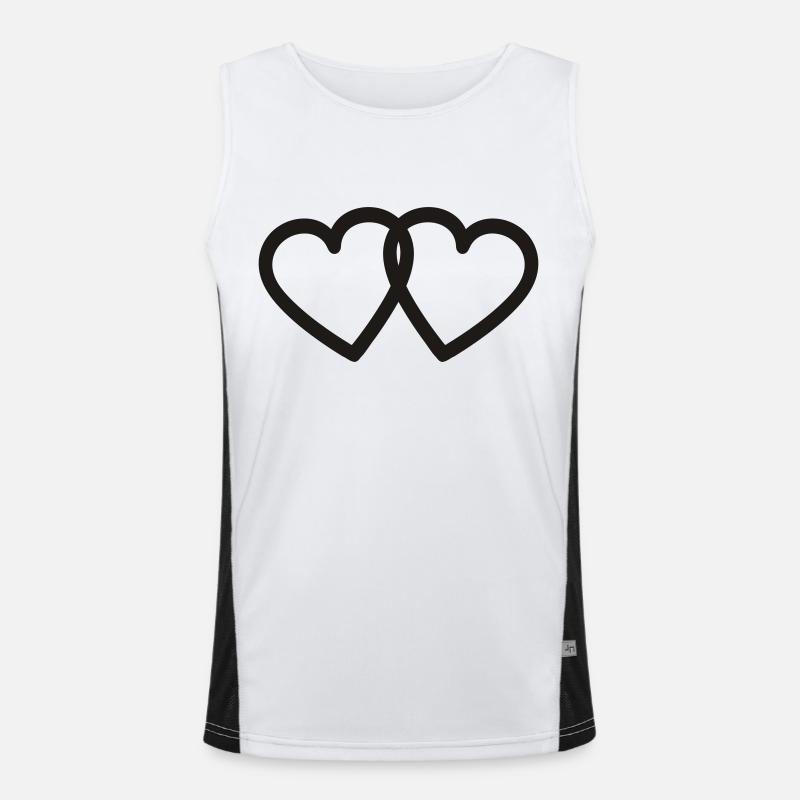 Verschlungene Herzen der Liebe Funktionelles Kontrast-Tank Top für Männer 
