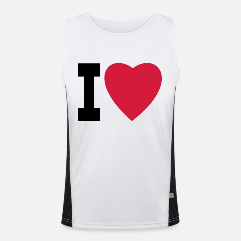 i love j'aime ich liebe Débardeur respirant contrasté Homme 