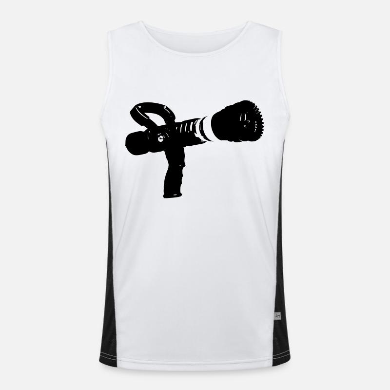 fire lance flow rate variable - Men's Functional Contrast Tank Top  - white/black