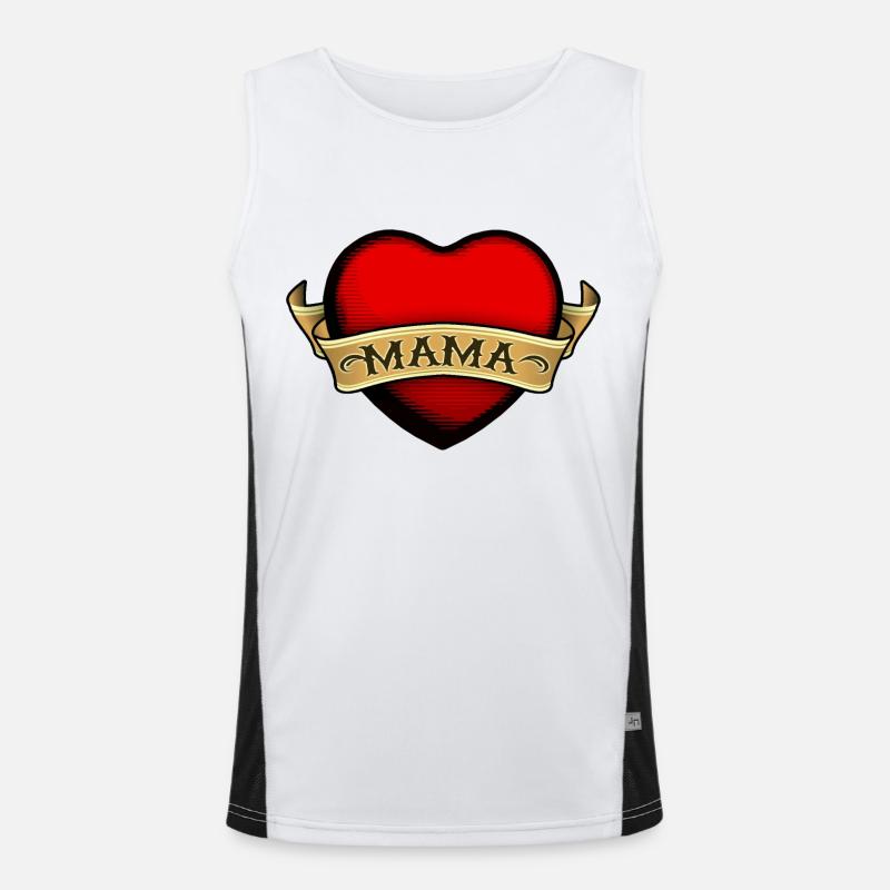 design mama mom mutter Funktionelles Kontrast-Tank Top für Männer 