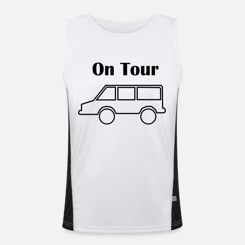 In tour con l'auto Canotta sportiva da uomo in contrasto cromatico 