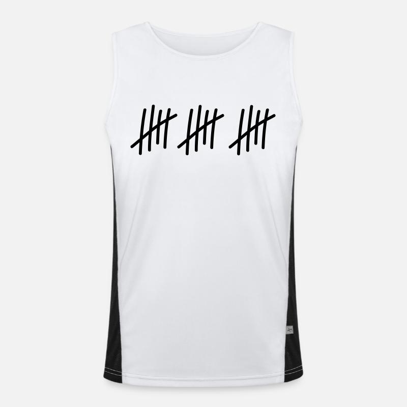 15 Striche // 15 Mal // Geburtstag // Geschenk Funktionelles Kontrast-Tank Top für Männer 