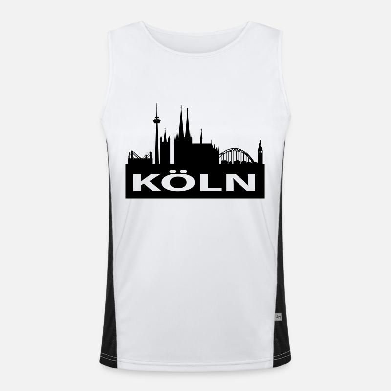Skyline Cologne - Cologne Cathedral - Men's Functional Contrast Tank Top  - white/black