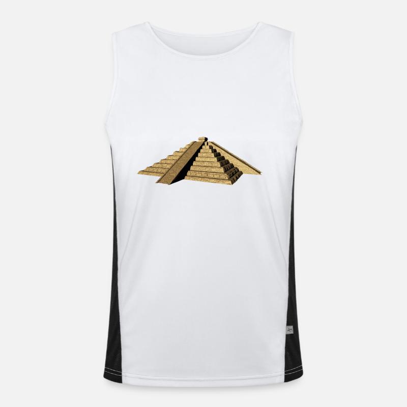maya pyramide gold Funktionelles Kontrast-Tank Top für Männer 