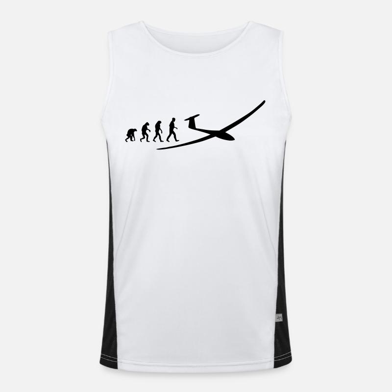 glider evolution - Men's Functional Contrast Tank Top  - white/black