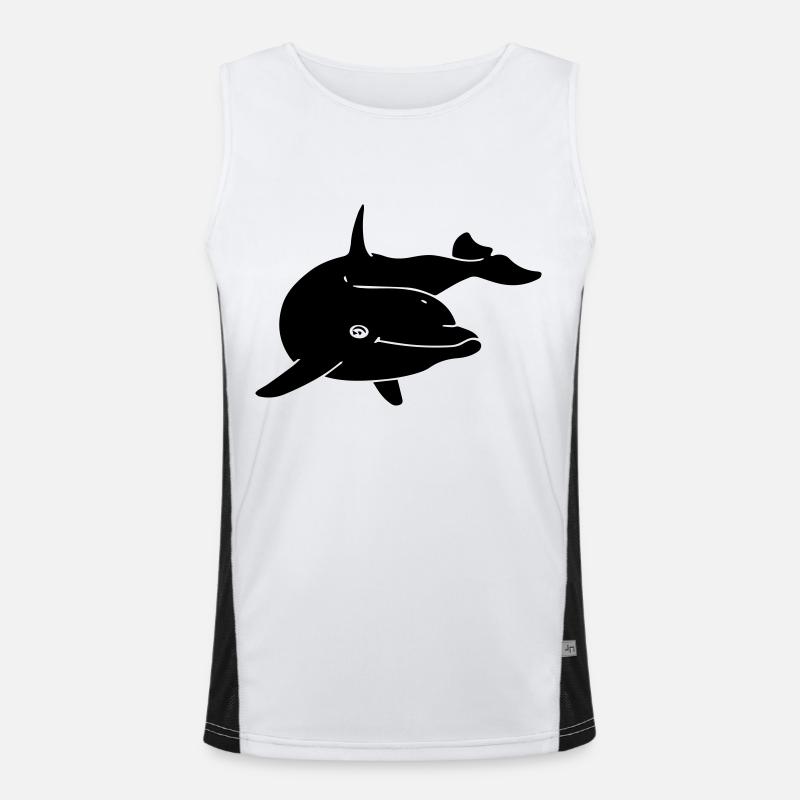dolphin - Men's Functional Contrast Tank Top - white/black