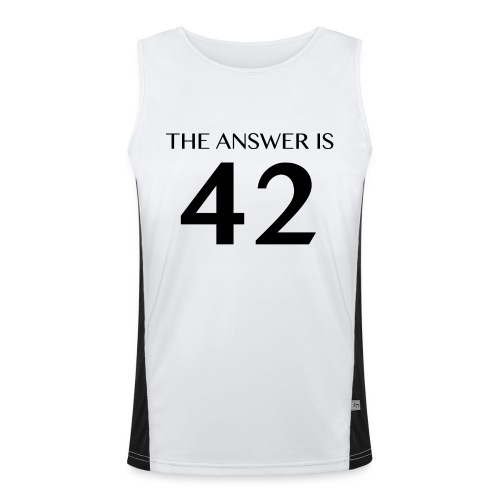 The Answer is 42 Black - Men's Functional Contrast Tank Top 