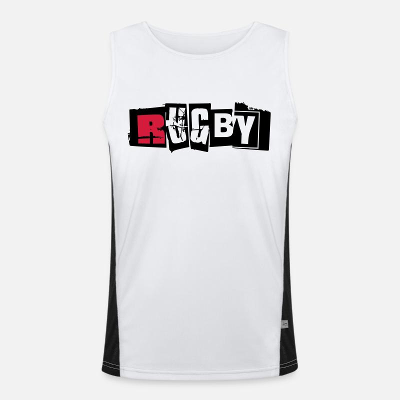 rugby 2 - Men's Functional Contrast Tank Top  - white/black