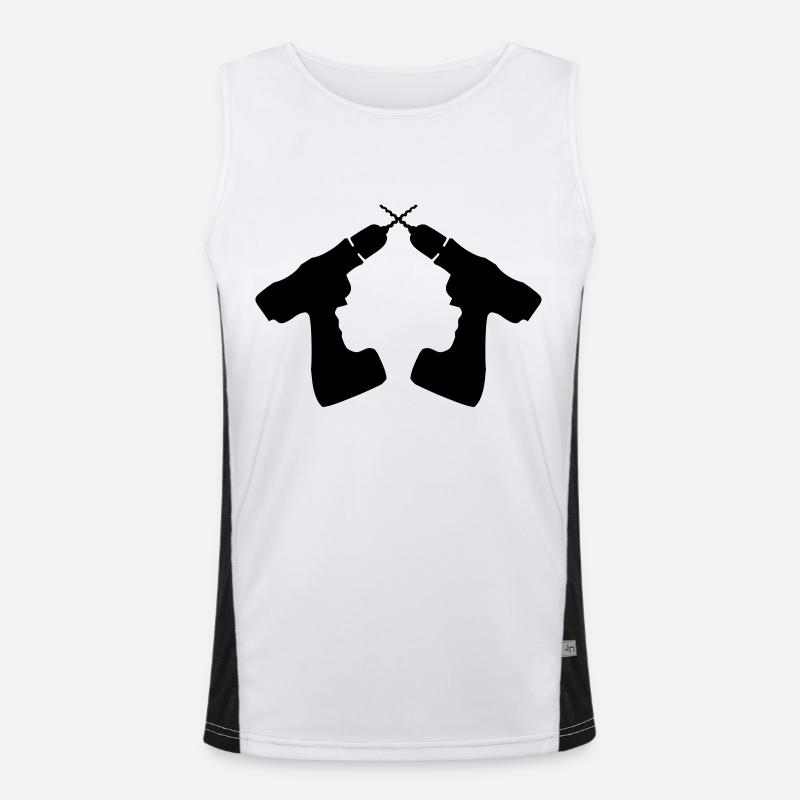 Cordless Drill Logo Funktionelles Kontrast-Tank Top für Männer 